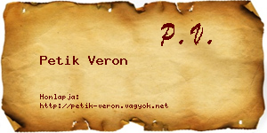 Petik Veron névjegykártya